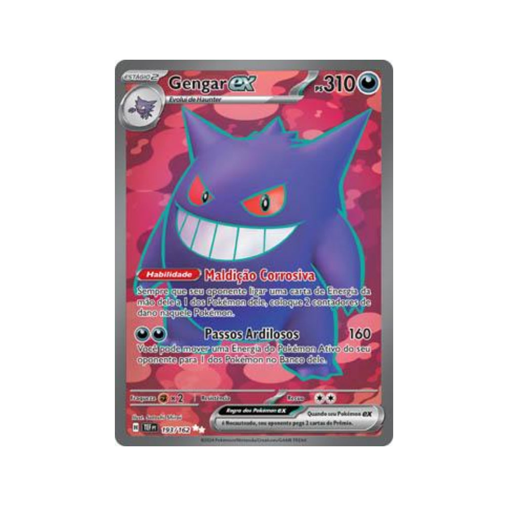 Gengar ex 193/162 in Portuguese Temporal Forces Pokémon TCG