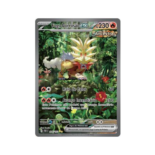 Gouging Fire ex 204/162 in Portuguese Temporal Forces Pokémon TCG