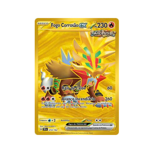 Gouging Fire ex 214/162 in Portuguese Temporal Forces Pokémon TCG