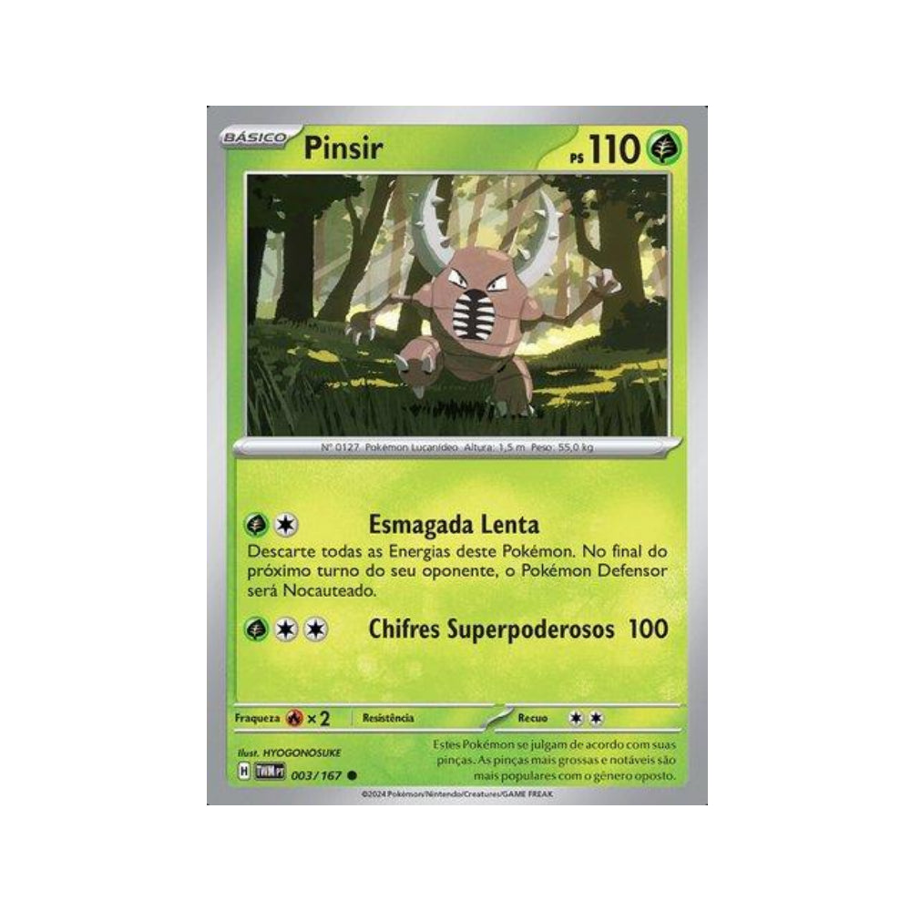 Pinsir 003/167 in Portuguese Twilight Masquerade Pokémon TCG