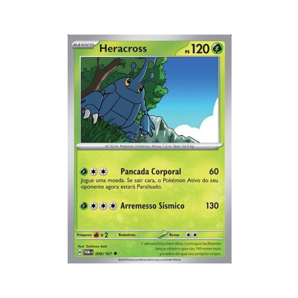 Heracross 008/167 in Portuguese Twilight Masquerade Pokémon TCG