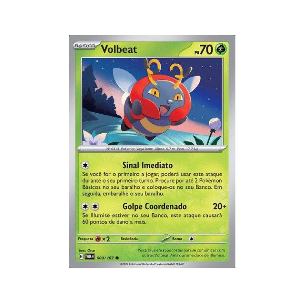 Volbeat 009/167 in Portuguese Twilight Masquerade Pokémon TCG