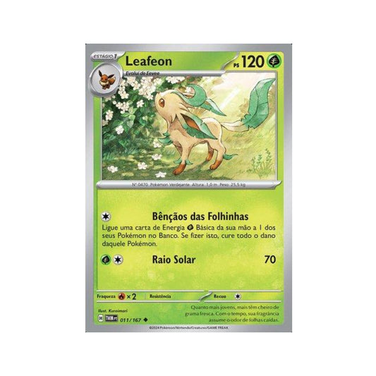 Leafeon 011/167 in Portuguese Twilight Masquerade Pokémon TCG