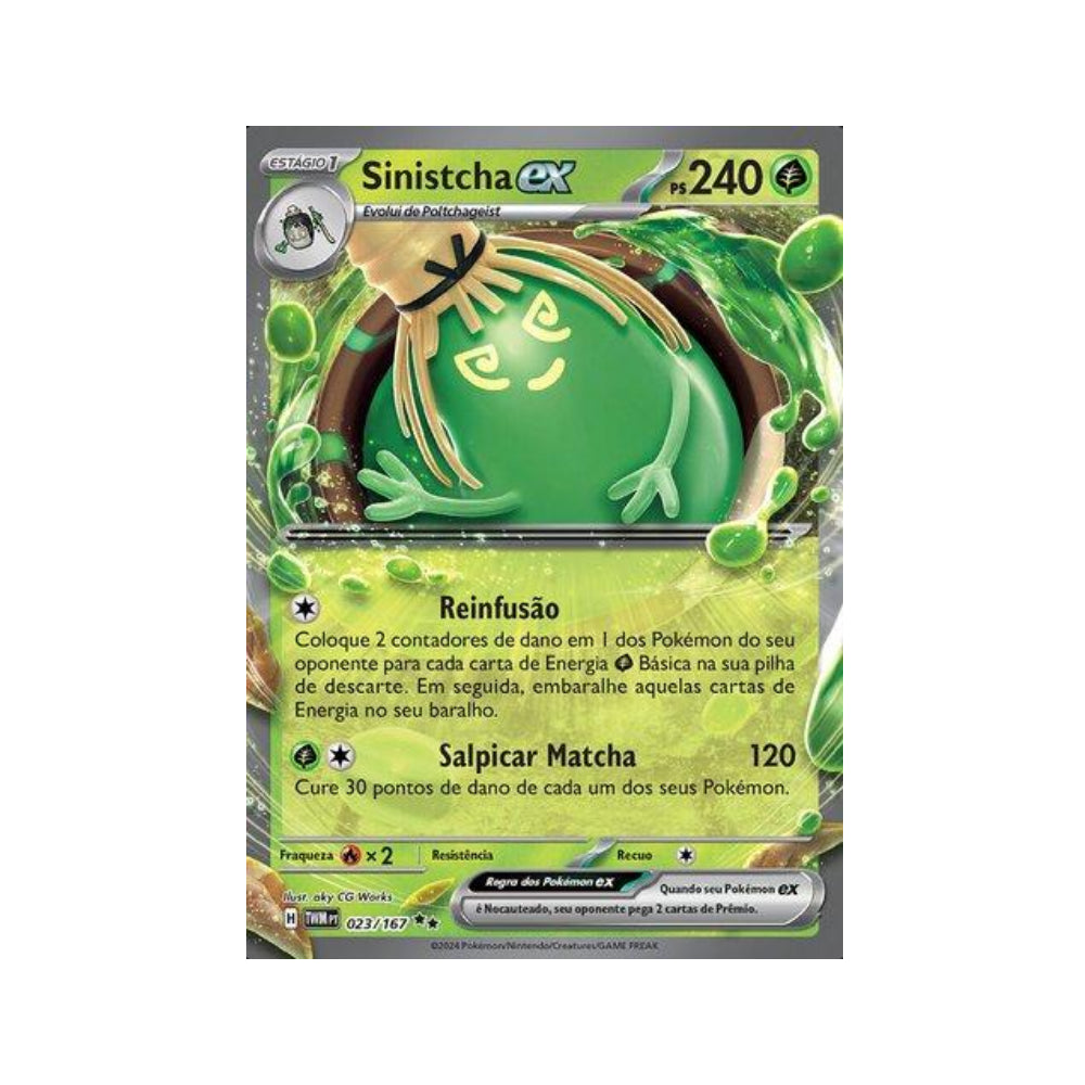 Sinistcha ex 023/167 in Portuguese Twilight Masquerade Pokémon TCG