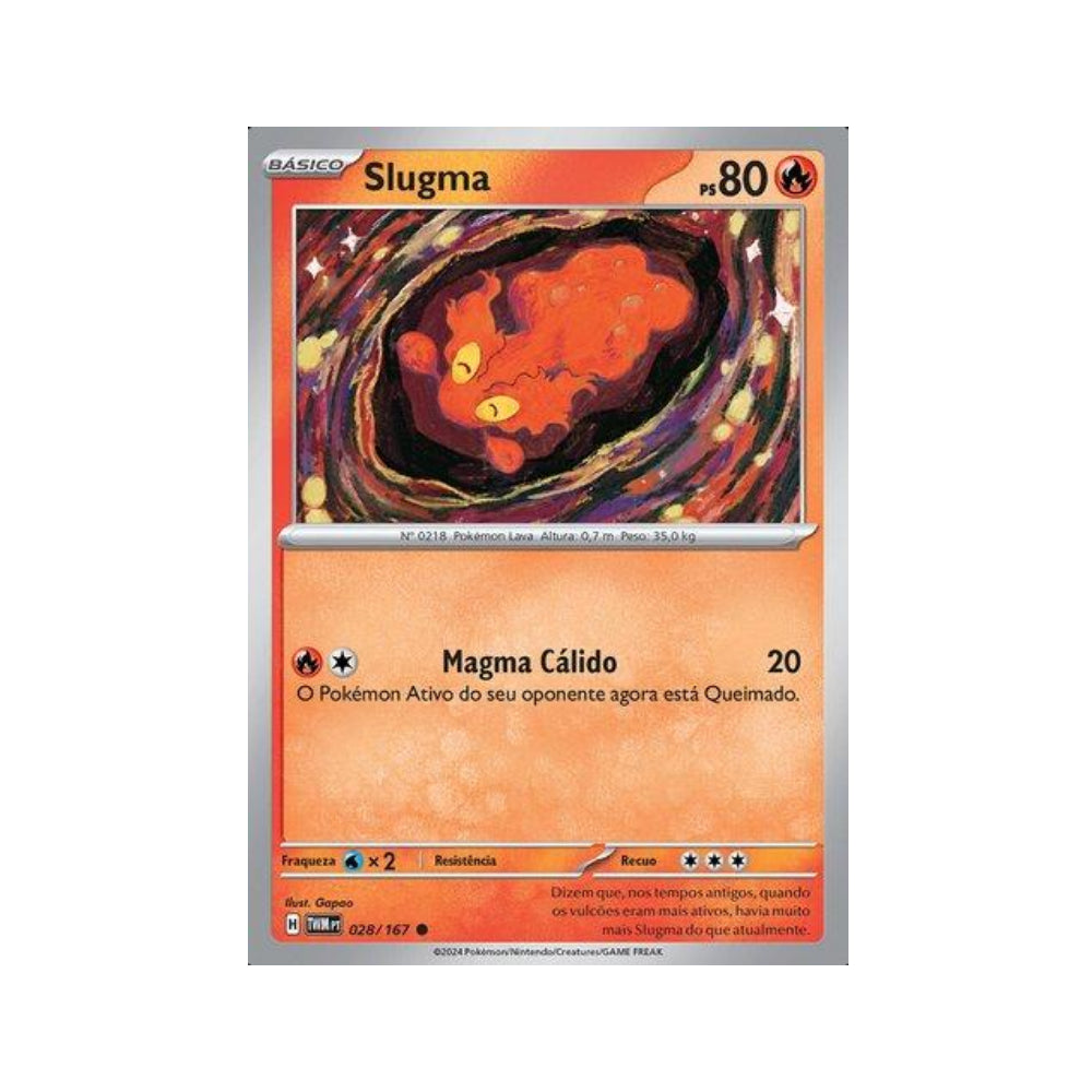 Slugma 028/167 in Portuguese Twilight Masquerade Pokémon TCG