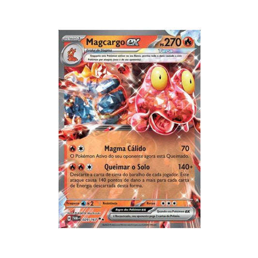 Magcargo ex 029/167 in Portuguese Twilight Masquerade Pokémon TCG