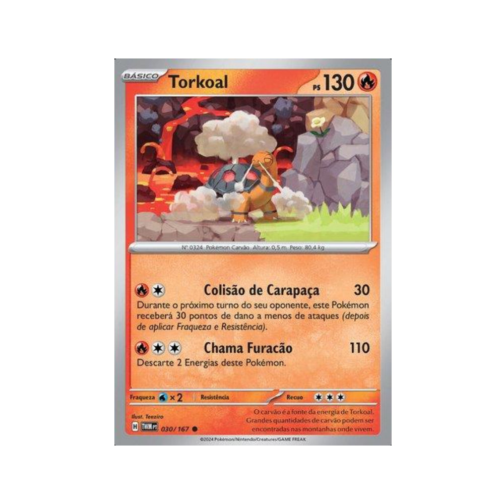 Torkoal 030/167 in Portuguese Twilight Masquerade Pokémon TCG