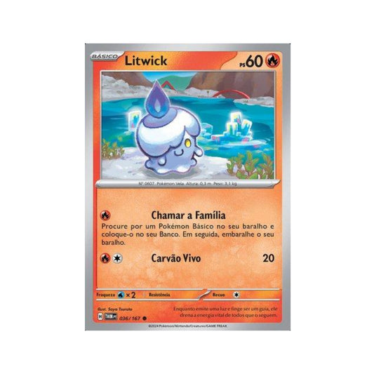 Litwick 036/167 in Portuguese Twilight Masquerade Pokémon TCG