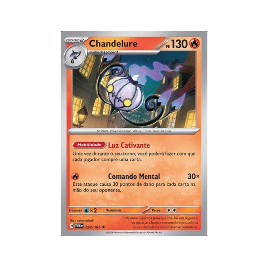 Chandelure 038/167 in Portuguese Twilight Masquerade Pokémon TCG