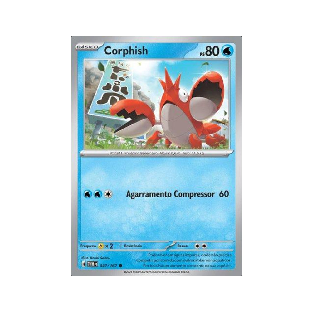 Corphish 047/167 in Portuguese Twilight Masquerade Pokémon TCG