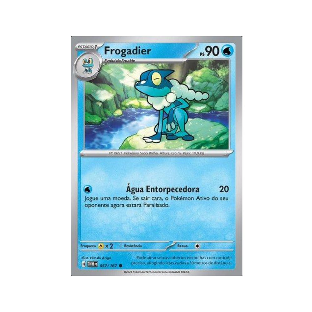 Frogadier 057/167 in Portuguese Twilight Masquerade Pokémon TCG