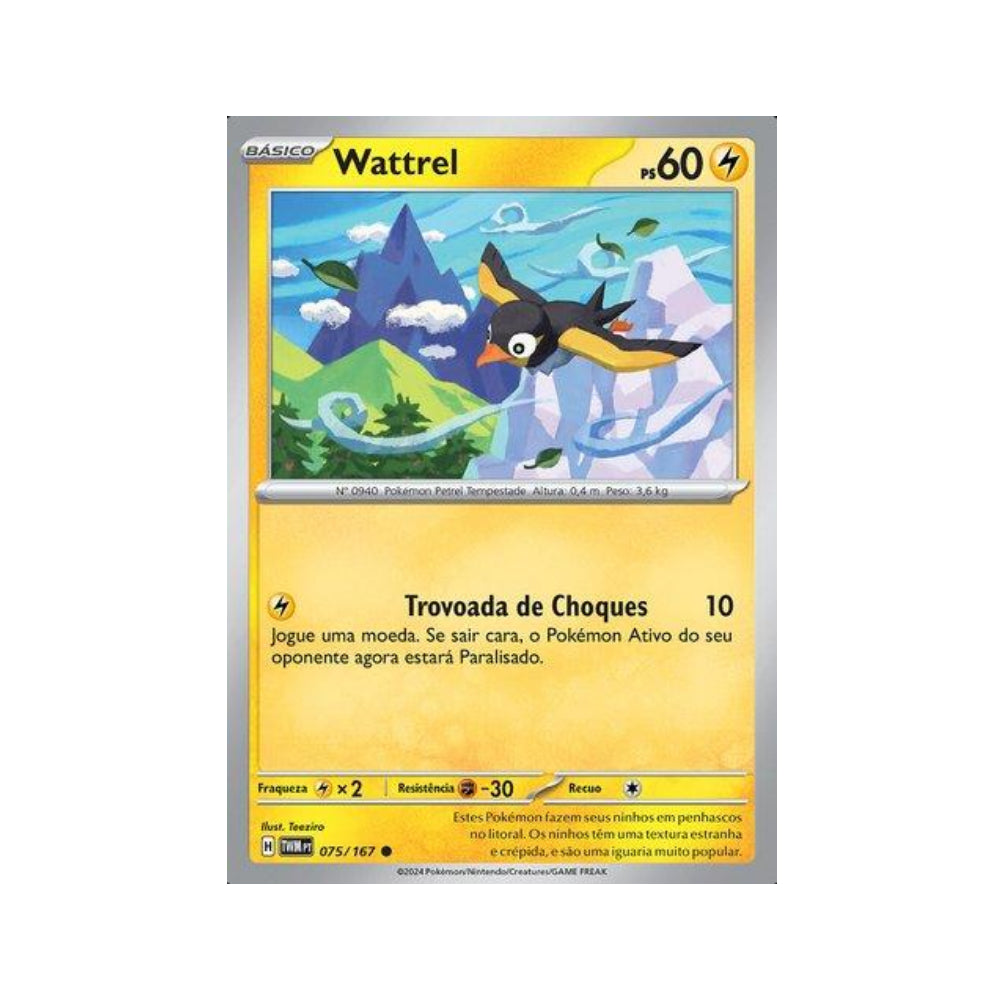 Wattrel 075/167 in Portuguese Twilight Masquerade Pokémon TCG