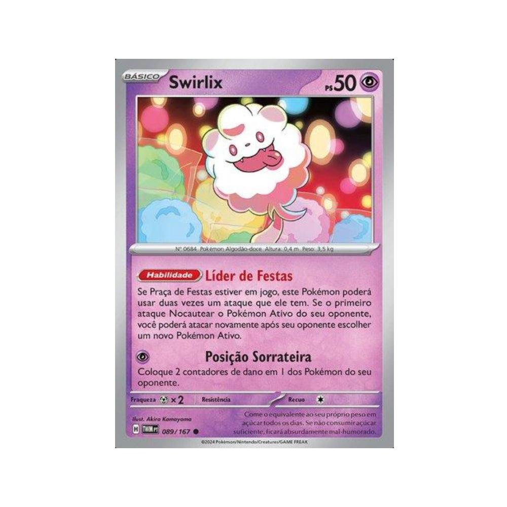 Swirlix 089/167 in Portuguese Twilight Masquerade Pokémon TCG