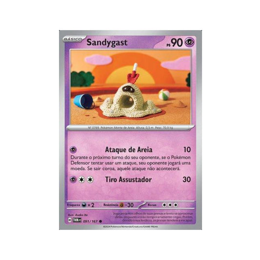 Sandygast 091/167 in Portuguese Twilight Masquerade Pokémon TCG