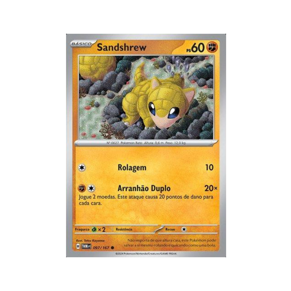 Sandshrew 097/167 in Portuguese Twilight Masquerade Pokémon TCG