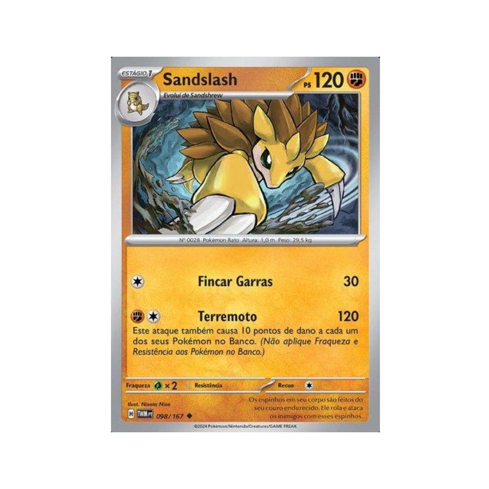 Sandslash 098/167 in Portuguese Twilight Masquerade Pokémon TCG