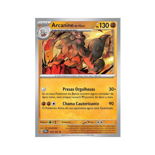 Hisuian Arcanine 100/167 in Portuguese Twilight Masquerade Pokémon TCG