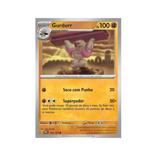 Gurdurr 104/167 in Portuguese Twilight Masquerade Pokémon TCG