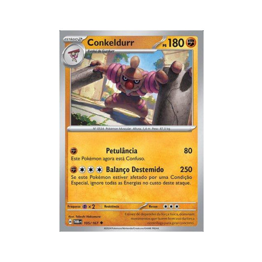 Conkeldurr 105/167 in Portuguese Twilight Masquerade Pokémon TCG