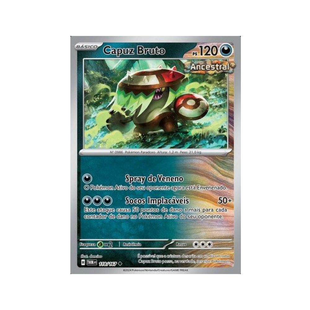 Brute Bonnet 118/167 in Portuguese Twilight Masquerade Pokémon TCG