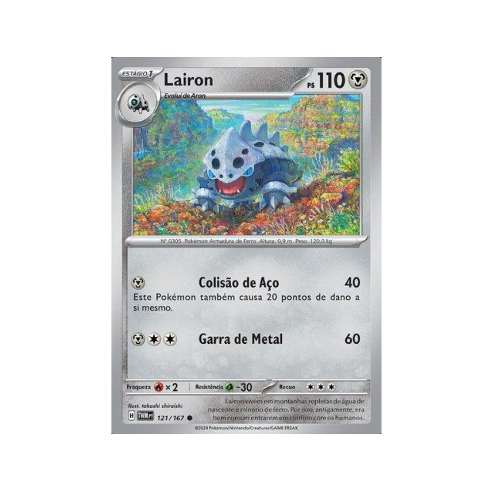 Lairon 121/167 in Portuguese Twilight Masquerade Pokémon TCG