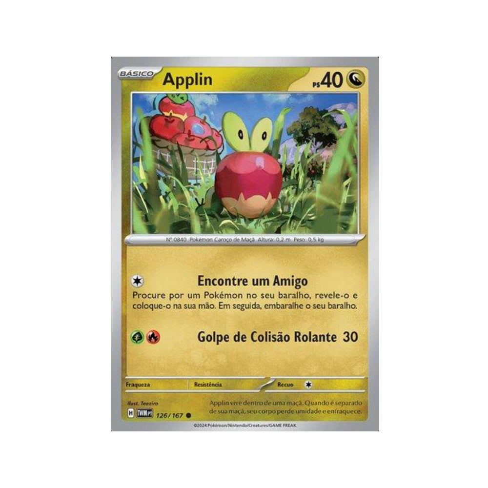 Applin 126/167 in Portuguese Twilight Masquerade Pokémon TCG