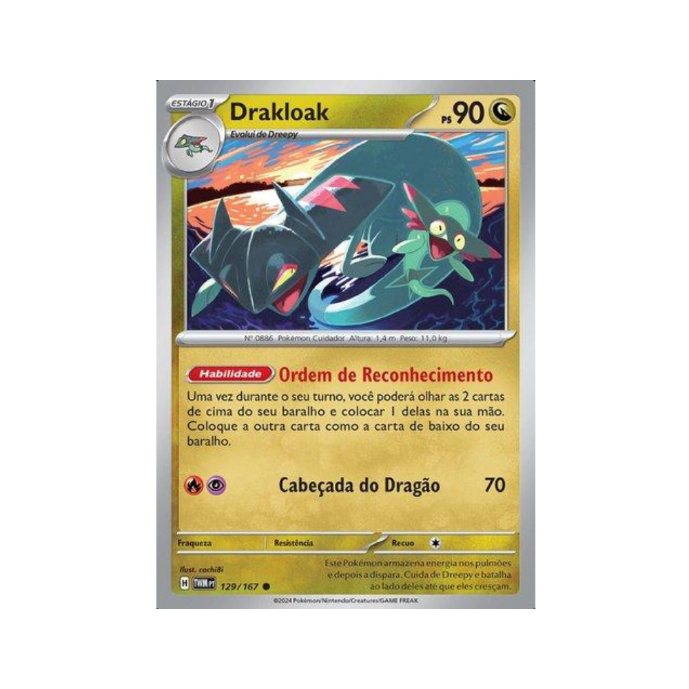 Drakloak 129/167 in Portuguese Twilight Masquerade Pokémon TCG