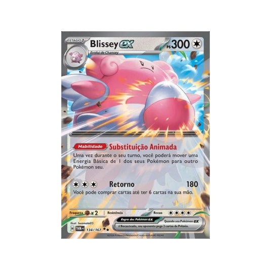 Blissey ex 134/167 in Portuguese Twilight Masquerade Pokémon TCG