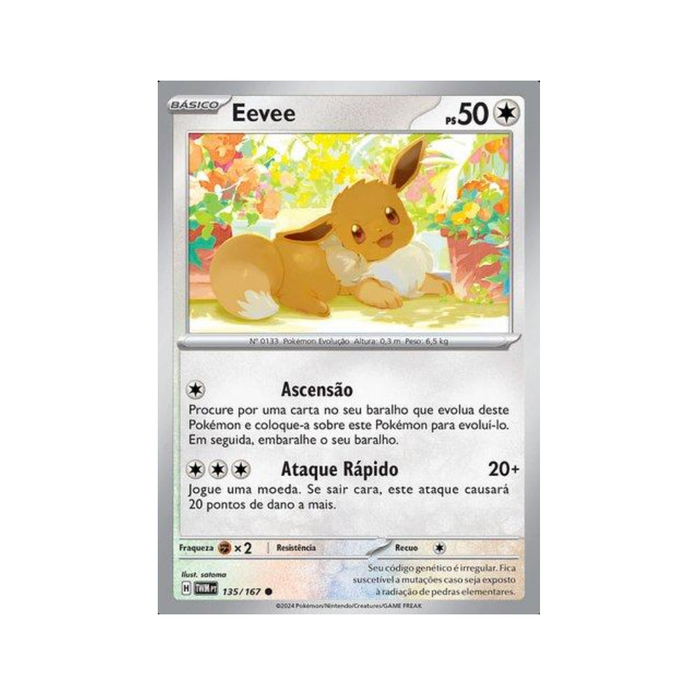 Eevee 135/167 in Portuguese Twilight Masquerade Pokémon TCG