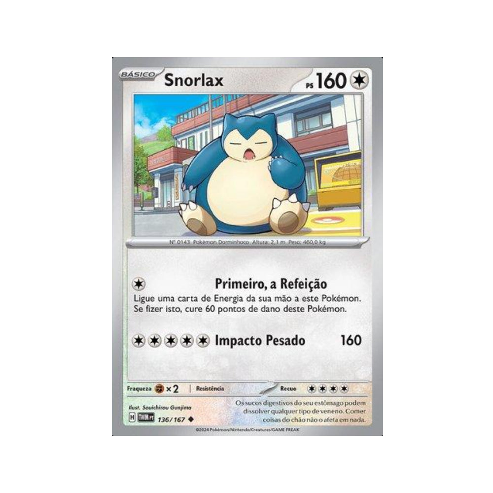 Snorlax 136/167 in Portuguese Twilight Masquerade Pokémon TCG