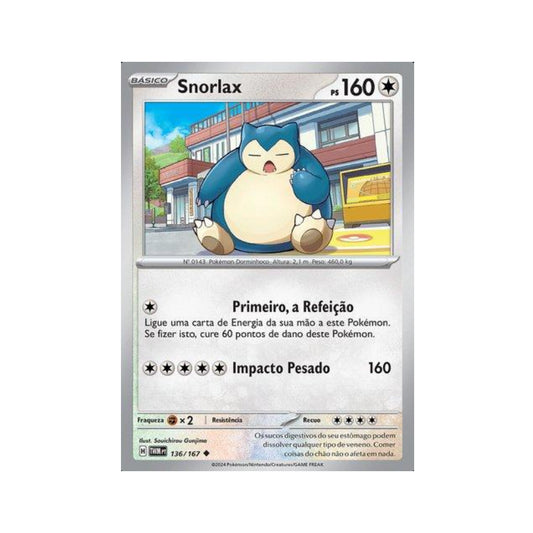 Snorlax 136/167 in Portuguese Twilight Masquerade Pokémon TCG