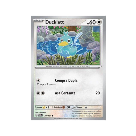 Ducklett 139/167 in Portuguese Twilight Masquerade Pokémon TCG