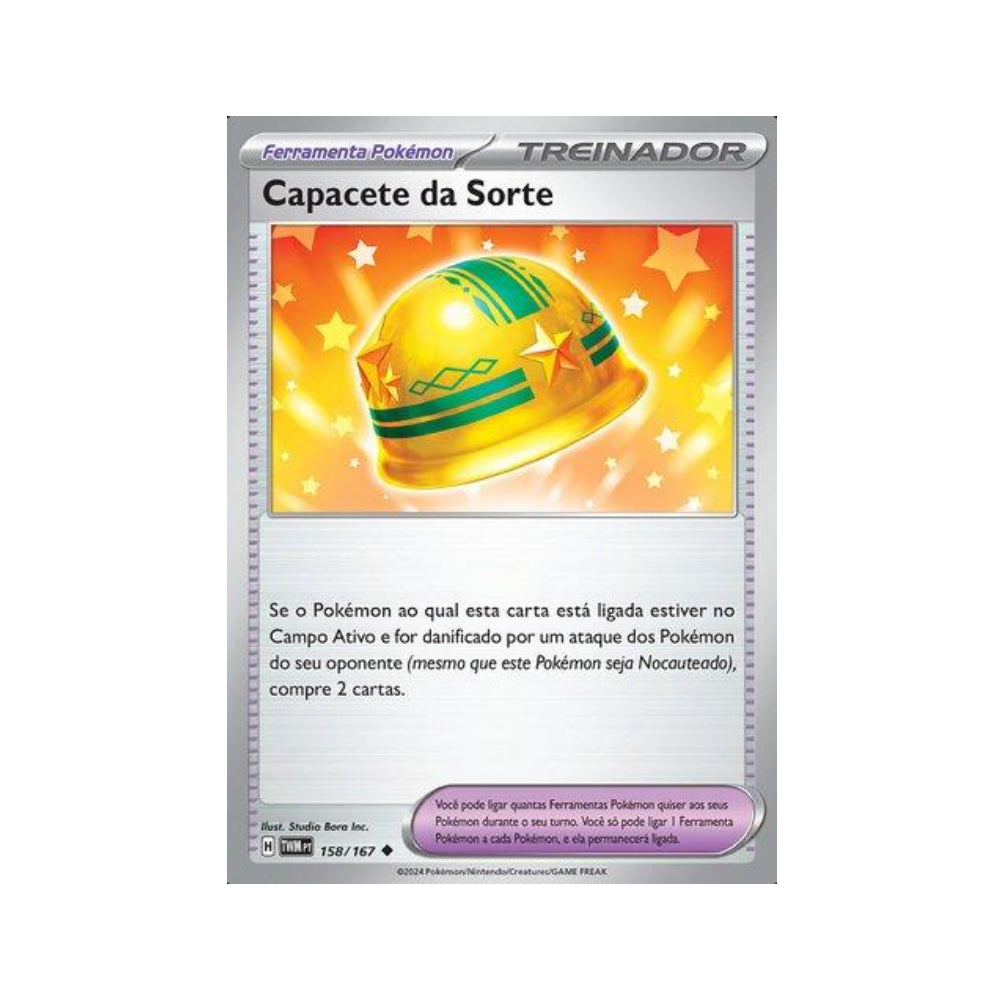 Lucky Helmet 158/167 in Portuguese Twilight Masquerade Pokémon TCG