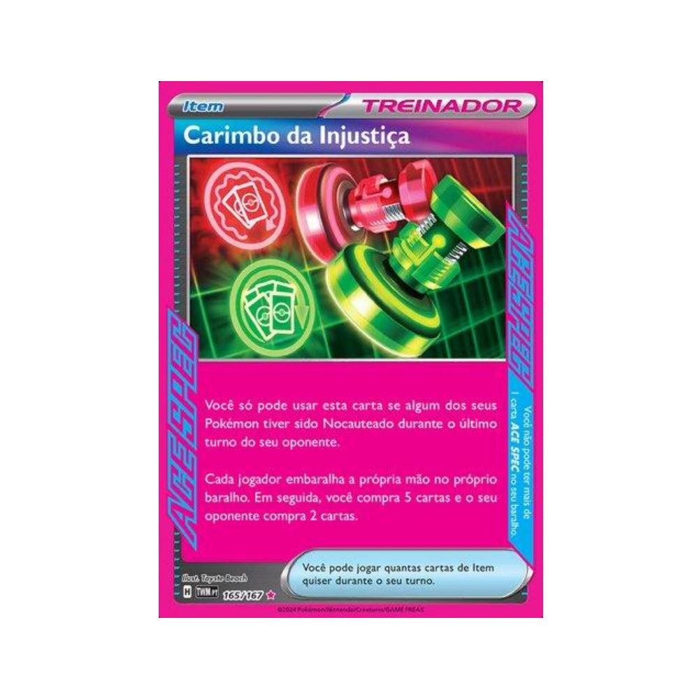 Unfair Stamp 165/167 in Portuguese Twilight Masquerade Pokémon TCG