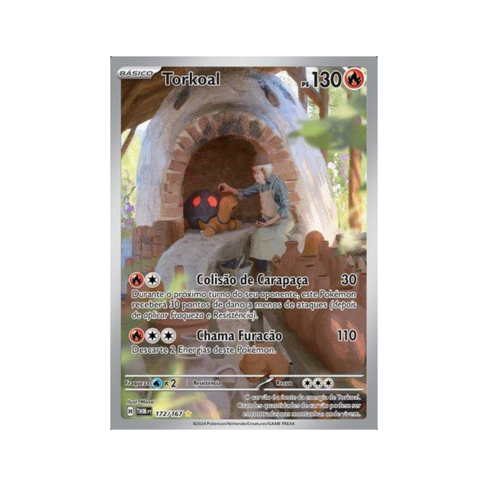 Torkoal 172/167 in Portuguese Twilight Masquerade Pokémon TCG