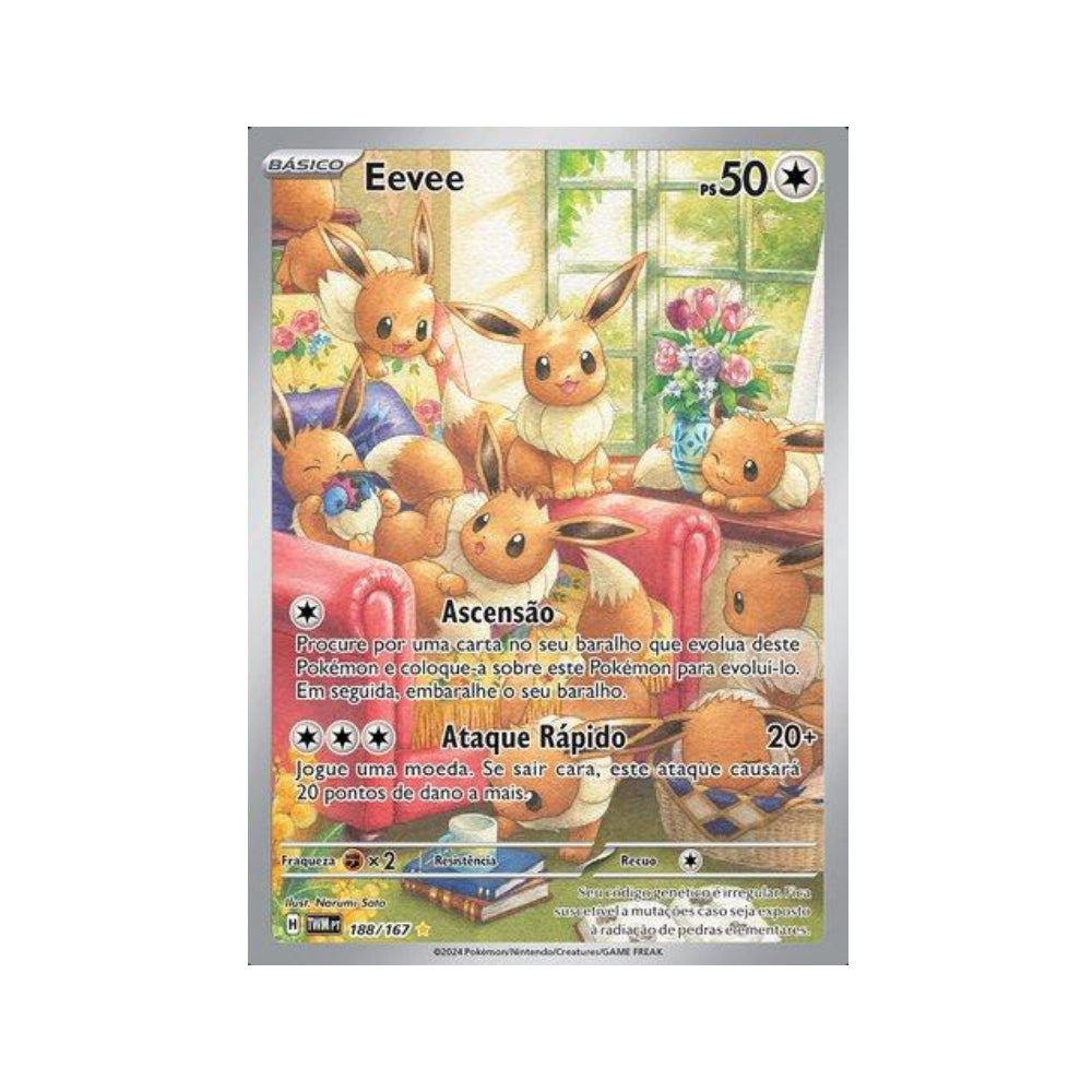 Eevee 188/167 in Portuguese Twilight Masquerade Pokémon TCG