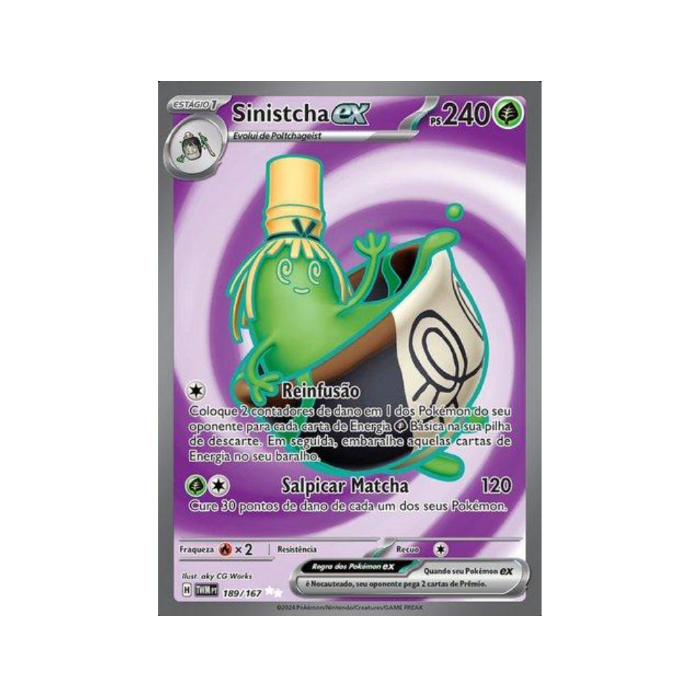 Sinistcha ex 189/167 in Portuguese Twilight Masquerade Pokémon TCG