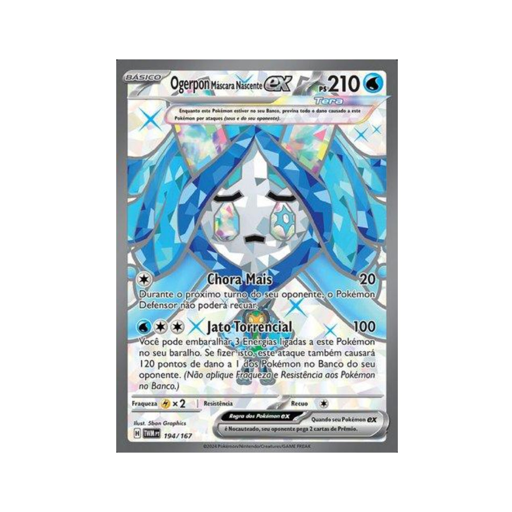 Wellspring Mask Ogerpon ex 194/167 in Portuguese Twilight Masquerade Pokémon TCG