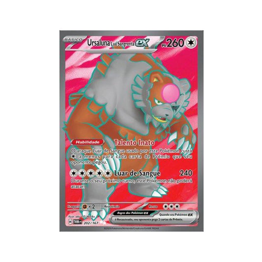 Bloodmoon Ursaluna ex 202/167 in Portuguese Twilight Masquerade Pokémon TCG