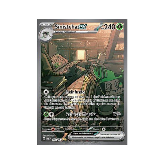 Sinistcha ex 210/167 in Portuguese Twilight Masquerade Pokémon TCG