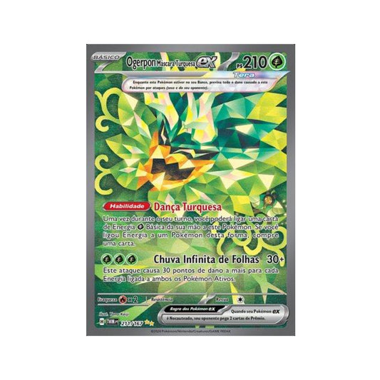 Teal Mask Ogerpon ex 211/167 in Portuguese Twilight Masquerade Pokémon TCG